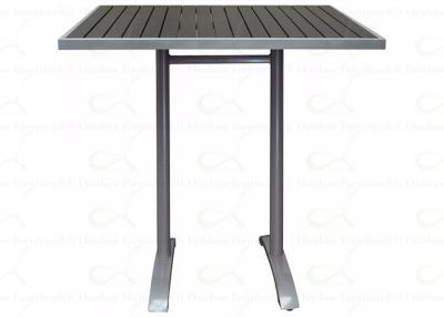 China 30 by 48 Inch Outdoor Straight Legs Bar Tables Aluminum Polywood Table Rectangle for sale