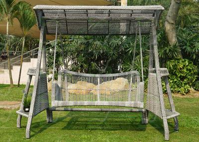 China Patio Furniture Outdoor Swing Chairs Rattan Hanging Chair Swing Seat Gray for sale