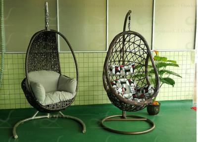 China Outdoor Hanging Chairs Patio Wicker Swing Chair with Stand for Inside & Outside for sale