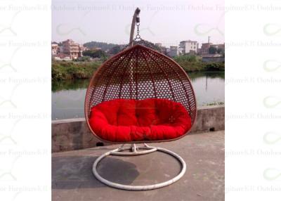 China Outdoor Hanging Chairs Wicker Rattan Furniture Outdoor Swing Seats 2 with Stand for sale