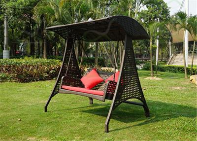 China Black Color Garden Swing Luxury Patio Swing with Canopy Wicker Weave for sale