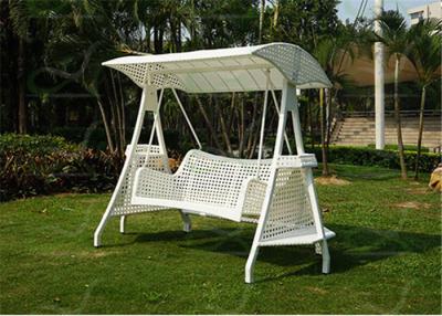 China Luxury White Color Patio Swing Porch Furniture Hanging Chair for 2 Perston for sale