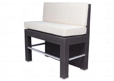 China Bar Height Booth Seating Outdoor Wicker Bench with Footrest Commercial Outside for sale