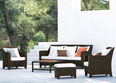 China Outdoor Sofa Furniture 5-Piece Rattan/Wicker Sofa Set with 5 Seats Ottoman Table for sale