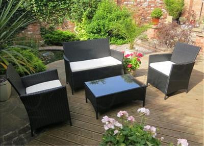 China Outdoor Sofa Furniture Outside Patio Rattan/Wicker Seating Sofa Set of Black Woven for sale