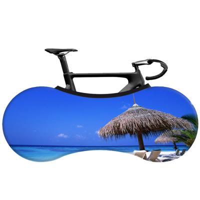 China Elastic Customized Design Patterns Indoor Bicycle Wheel Cover Washable Elastic Dust Proof Mountain Anti-scratch Bicycle Cover Protector for sale