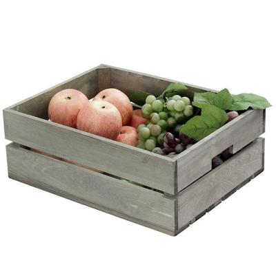 China Custom Rustic Handmade Fruit Vegetable Storage Logo Wooden Pine Wood Crates for sale