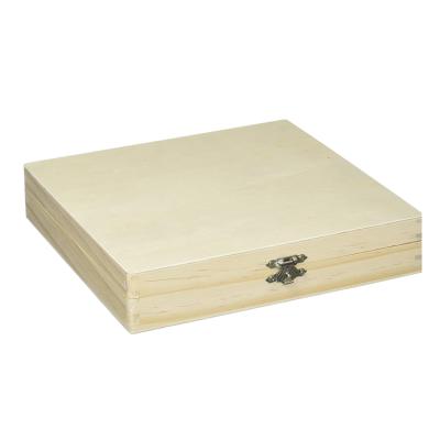 China Handmade Custom Rectangle Natural Rustic Unfinished Pine Storage Cigar Box Solid Wood for sale