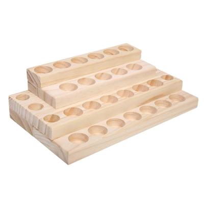 China China Rustic Natural Natural 30 Tier 4 Slots Pine Wood Nail Polish Hard Holders for sale