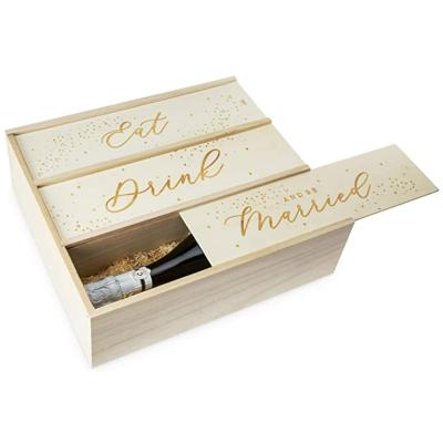 China OEM 3 Bottle Wooden Wine Box Handmade Custom Wooden Wine Gift Boxes For Wedding for sale