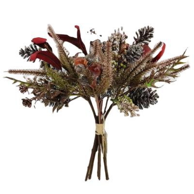 China 2022 new quality minimalist artificial pine cone Christmas bouquet for decoration home flower party bouquet for sale