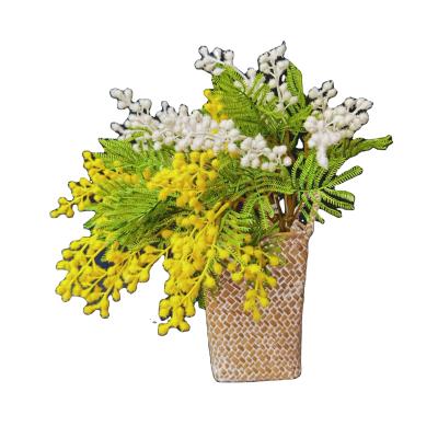 China Wholesale Yarn Silk Woolen Cloth Hair Fruit Floret Flower Vase Decorative Indoor Window Sill Bedroom Artificial Planting Decorative Flowers for sale