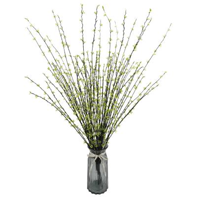 China Artificial plum plastic artificial flower branch willow plant organization hotel green house wedding floor flower decoration for sale