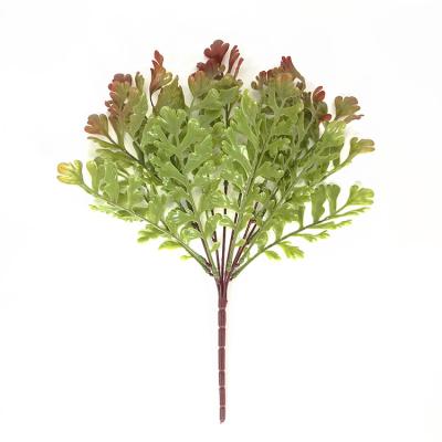 China Plastic wir wholesale 44cm leaf wine fern leaf plant gum leaf living room artificial coral table soft window indoor decoration for sale