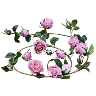 China Rattan Ornament Rubber Tube Pink Flower Rattan New 15 Synthetic Background Wall Decoration Wedding Decoration Backgrounds Mini Front Door Is Twisted Background Wall Ornament for sale