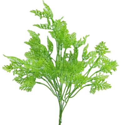 China Wedding plastic bouquet family green plant leaf fern artificial flower wire background wall decorative decoration for sale