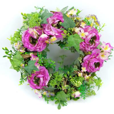 China Cloth Silk Natural Teng Spring Faux Flower Garland Front Entrance Window Wall Party Wedding Decoration Plastic Holiday Garland for sale