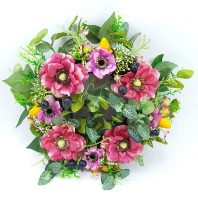 China 34 cm plastic artificial flowers natural silk fabric silk teng spring wreath valentine's day home decoration wedding banquet decoration for sale