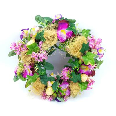 China Natural Real Rattan Silk Cloth Onion Wreath Wall Door Garland Teng Material Artificial Home Decoration for sale