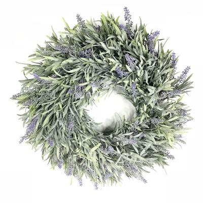 China Christmas plastic foil grass wreath Christmas garland artificial lavender powder decorations plastic wreath manufacturers direct sales for sale