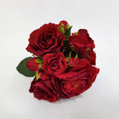 China Contemporary Custom High Quality Valentine's Day Gift 25cm Bride Holding Flowers Melaleuca Rose Artificial Flower Wedding Decoration for sale