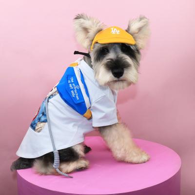 China 2021 Manufacturer Summer Dog Cotton Cartoon Shirt Viable High End Luxury Pet Clothing Clothes for sale