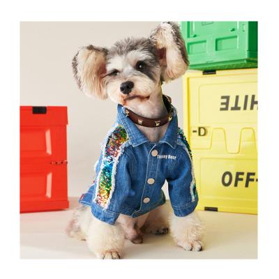 China Viable Wholesale Fashionable Designer Denim Jackets Dog Coats Pet Clothes for sale