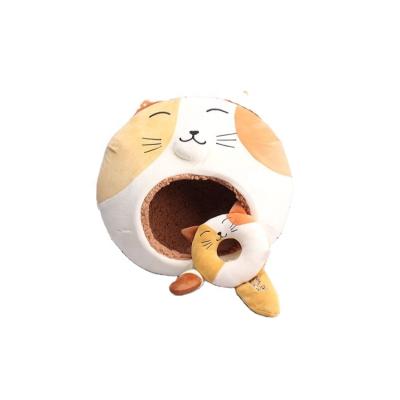 China Soft Plush Cat Indoor House Cave Bed by Cute Design Comfortable from Breathable Manufacturer for sale