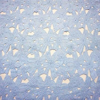 China Good quality sky blue lace fabric water soluble fancy water soluble clothing accessories for sale