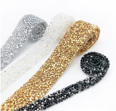 China Luxury Hot 15mm Flatback Fix Rhinestone Trim Chain For Shoes/Mug/Dress for sale