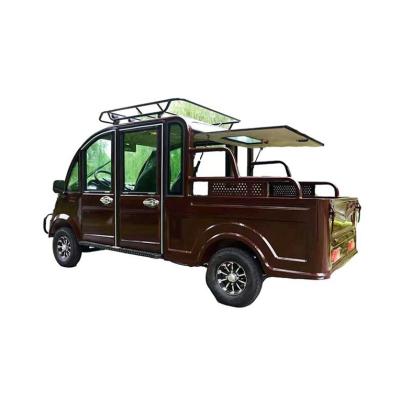 China Leather Wholesale Energy Saving Electric Double-Row Truck 4 Seat Double Cabin Pickup for sale