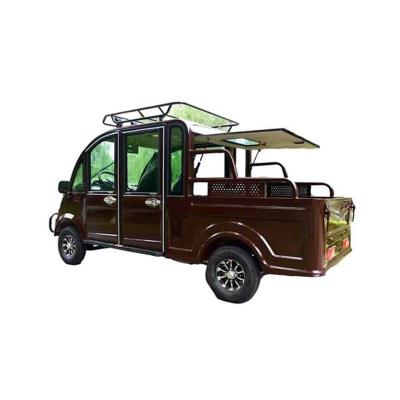 China Leather High Quality Energy Saving Mini Cargo Truck Double Cab Four Door Electric Pickup for sale