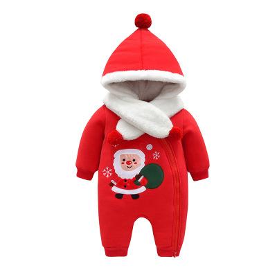 China 90%cotton Baby Designer Hoodie Cotton Santa Embroidered Jumpsuit Outdoor Clothes Baby Romper for sale