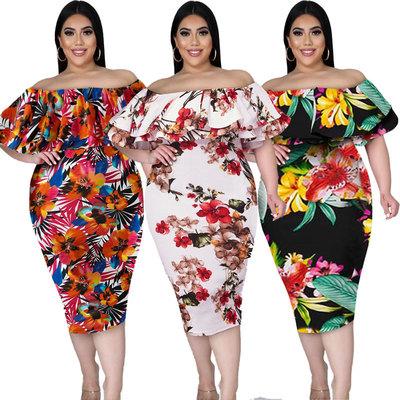 China Woman viable designer Large Size Special printing clothing ladies long shirt dress plus size dress for sale