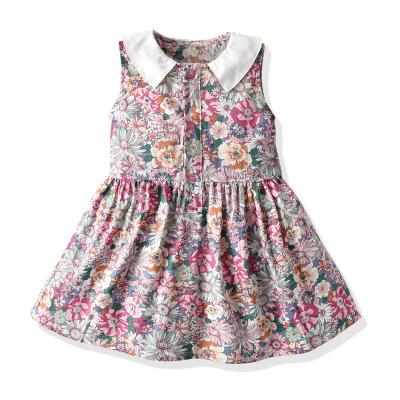 China Breathable Girls Fashion Princess Vintage Dress Child Clothes Children Wedding Party Birthday Sleeveless Pink Dress for sale