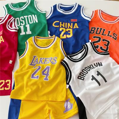 China Fashion High Quality Children Printed Basketball Set Custom Made Boys Basketball Uniforms for sale