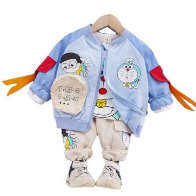 China Fashion\Comfortable Boys\Durable Baby Boy Clothes Spring And Autumn Three Pcs Sweaters Pants Cartoon Coat Casual Kids Clothing Sets for sale