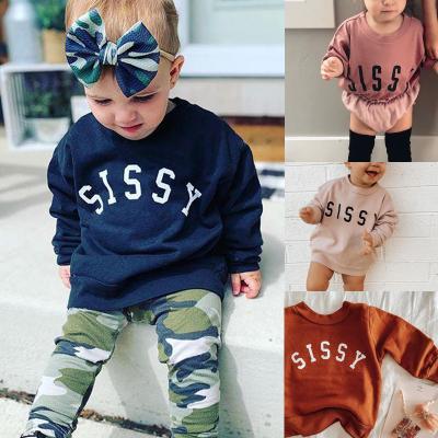 China New Reversible Hot Selling Boys Hoodies For 2021 Autumn Winter Children's Monogram Printed Pullover Baby Casual Sweatshirt for sale