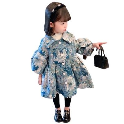 China Wholesale Autumn Girls Coat Single Breasted Ruffle Design Windproof Kids Clothes Full Petal Sleeve Anorak Baby Jackets for sale