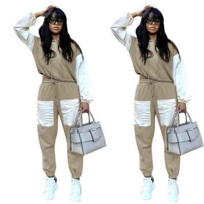 China New Winter QUICK DRY Ladies Clothing Long Sleeves Sweatpants And Thick Hoodie Jogger Set Woman Designer Two Piece Set Tracksuit for sale