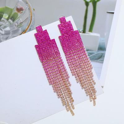 China New fashion European and American personality earrings tassel chain romantic colorful earrings for sale