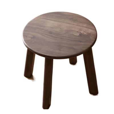 China Save Space Seller Supply Delicate Walnut Wood Sneak Natural Wooden Small Kids Stools for sale