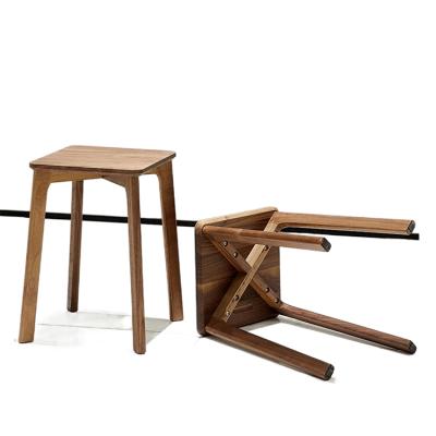 China Latest Design Modern Counter Black Walnut Stools Modern Walnut Bar Stools for sale