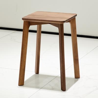 China Modern High Quality Modern Space Saving Solid Natural Black Walnut Table Stool for sale