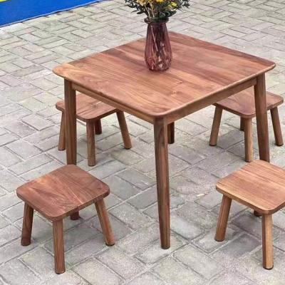 China Wholesale Unadjustable Nordic Modern Walnut Slab Dining Room Personality Walnut Dining Table for sale