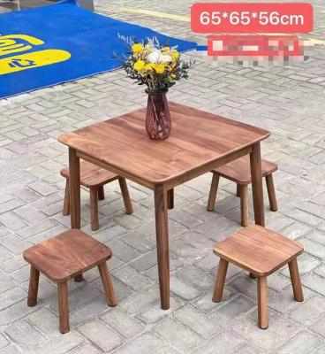 China Competitive Price Party Casual Modern Style Walnut Walnut Table Solid Wood Painted Wooden Dining Table for sale