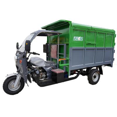 China Cargo Trash Removal Motorcycle Three-Door Fully Enclosed Cargo Motor Tricycle for sale