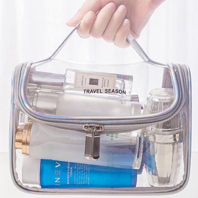 China Fashionable Make 2021 Summer Travel PVC Transparent Bag For Women Waterproof Zipper Bag for sale