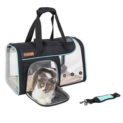 China Factory New Breathable Design Pet Outing Bag Folding Travel Pet Transparent Video Bag Cat Bag for sale