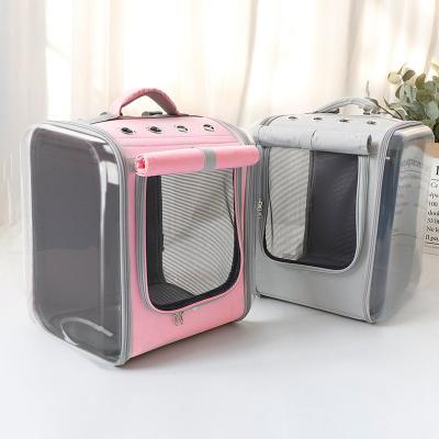 China Wholesale Breathable Pet Supplies Transparent Cat And Dog Portable Pet Bag Pet Travel Backpack for sale